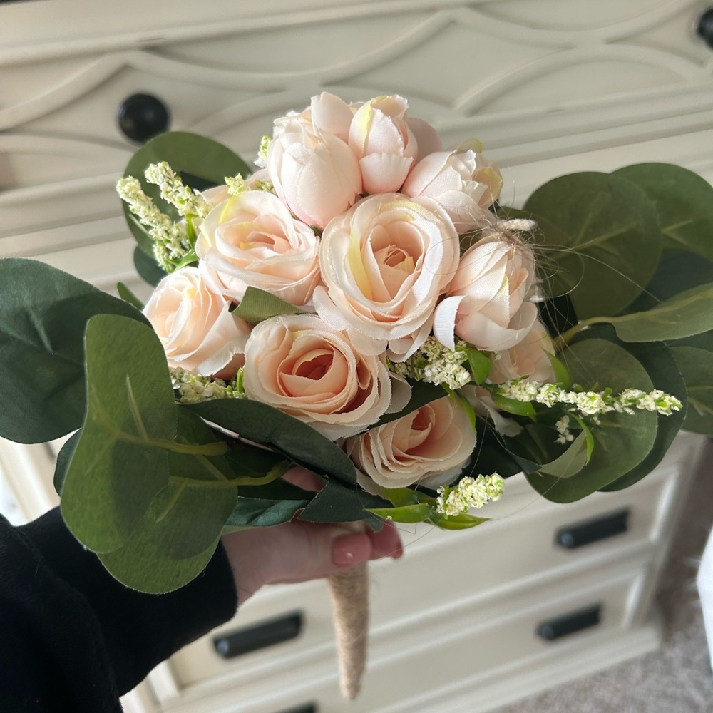 Elegant Pink Rose Artificial Tiny Bouquet